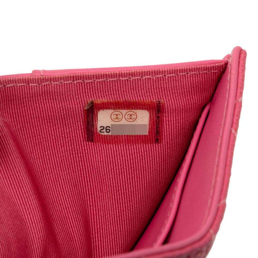 CHANEL Authentic Pink Caviar Leather Logo Wallet - Picture 7 of 9